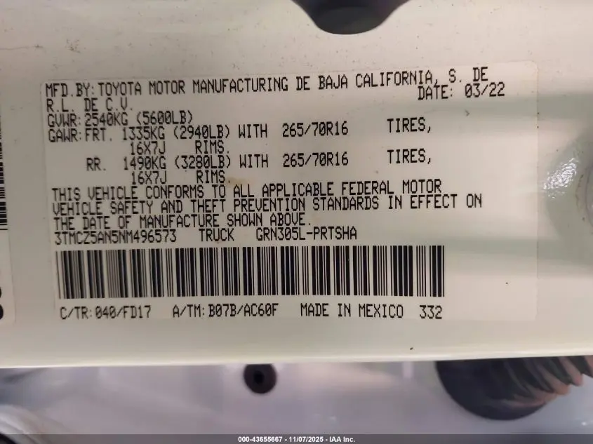 2022 TOYOTA TACOMA TRD OFF ROAD