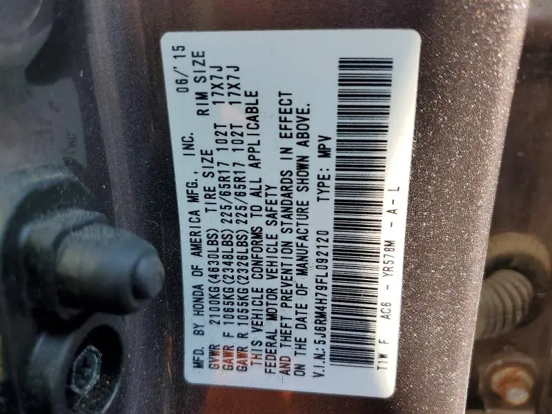 2015 HONDA CR-V EXL  