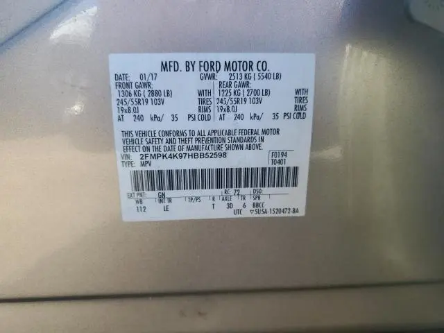 2017 FORD EDGE TITANIUM  