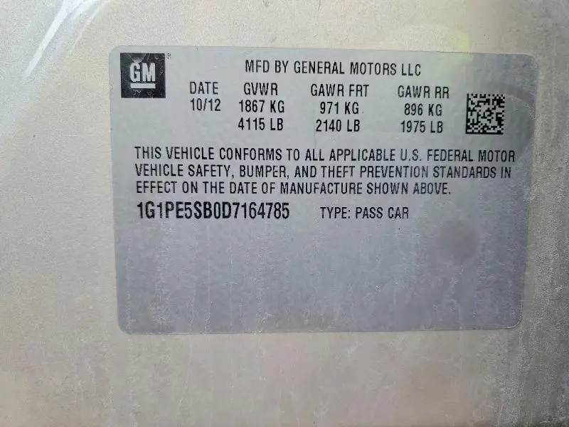 2013 CHEVROLET CRUZE LT  