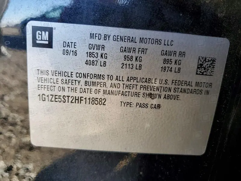 2017 CHEVROLET MALIBU LT  