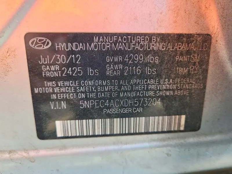 2013 HYUNDAI SONATA LIMITED  