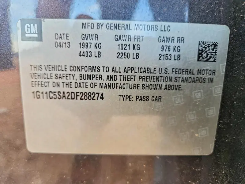 2013 CHEVROLET MALIBU 1LT  