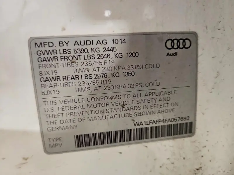 2015 AUDI Q5 PREMIUM PLUS  