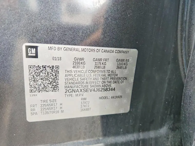 2018 CHEVROLET EQUINOX LT  