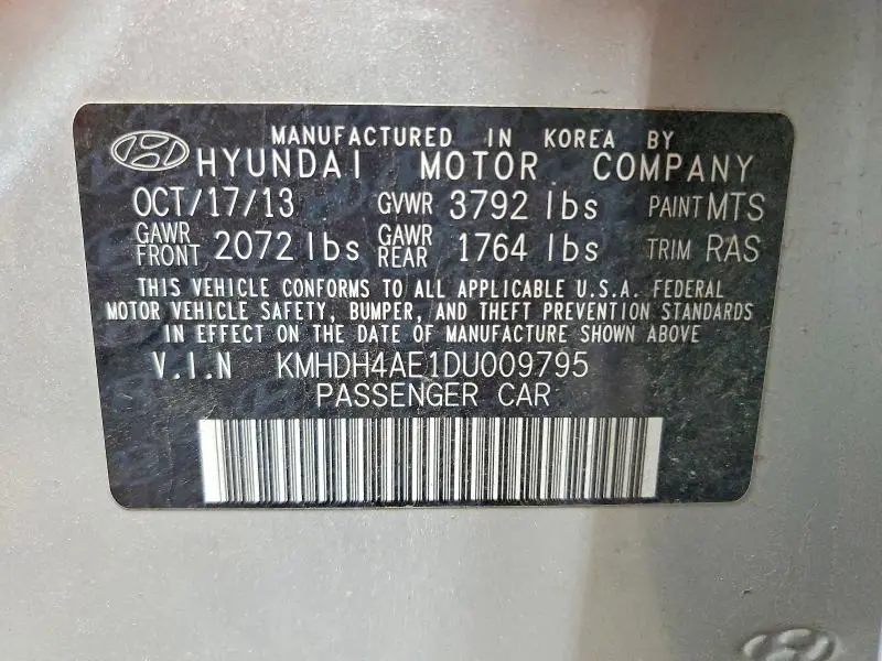 2013 HYUNDAI ELANTRA GLS  