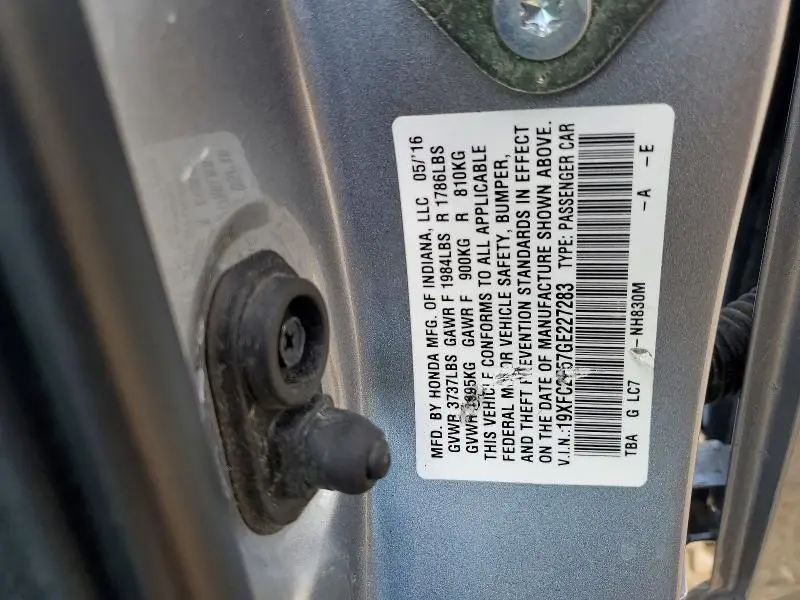 2016 HONDA CIVIC LX  