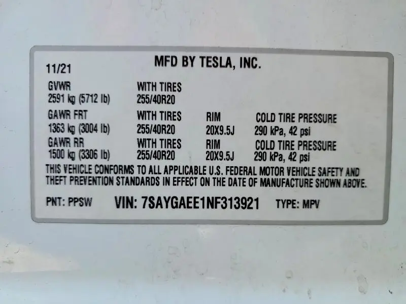 2022 TESLA MODEL Y   