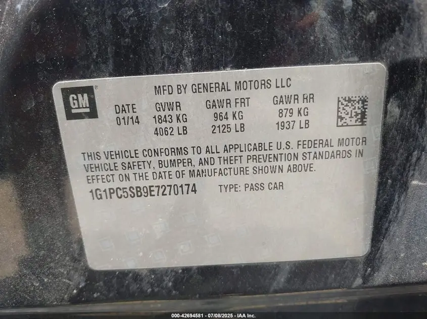 2014 CHEVROLET CRUZE 1LT AUTO