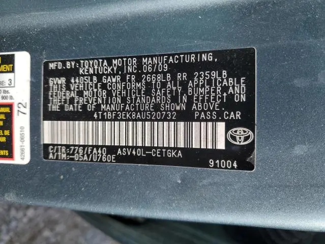 2010 TOYOTA CAMRY BASE  