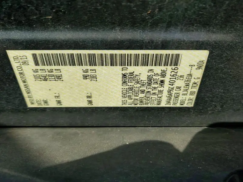 2016 NISSAN MAXIMA 3.5 SL  