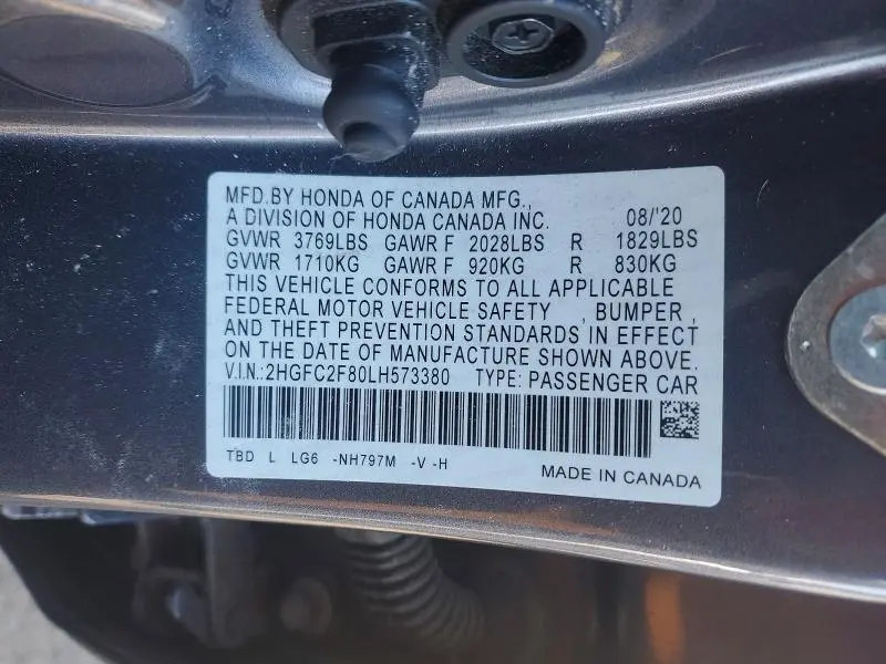 2020 HONDA CIVIC SPORT  