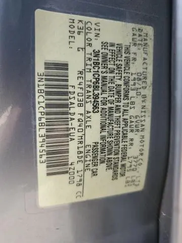 2011 NISSAN VERSA S  