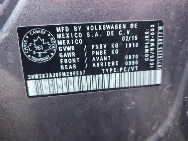 2015 VOLKSWAGEN JETTA BASE  
