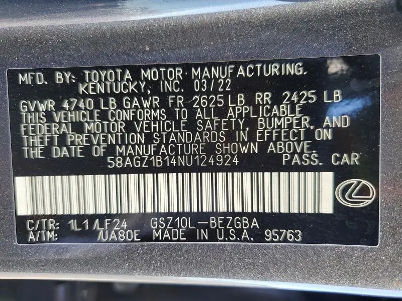 2022 LEXUS ES 350 F SPORT  