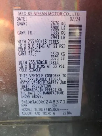 2024 NISSAN PATHFINDER S  