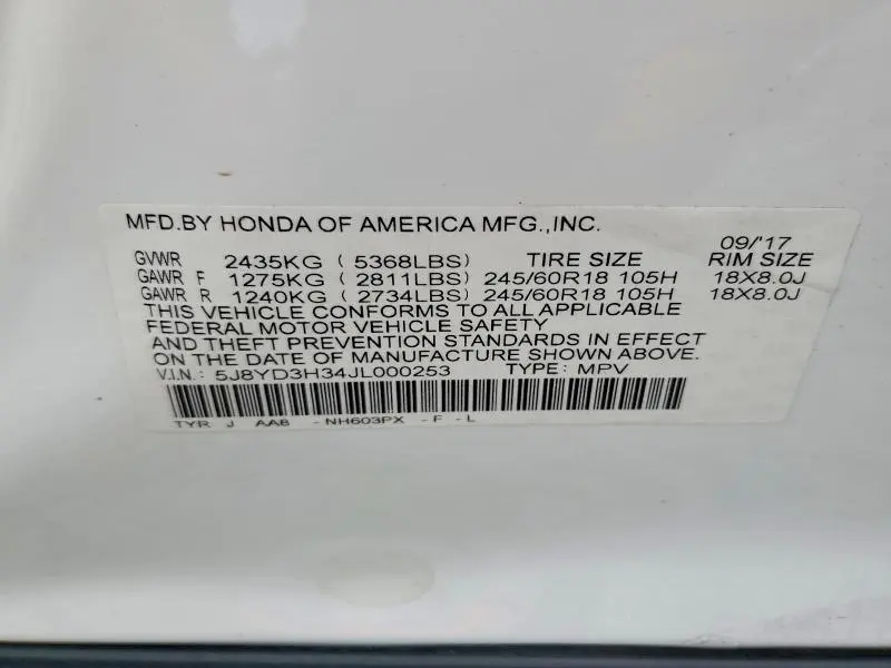 2018 ACURA MDX   
