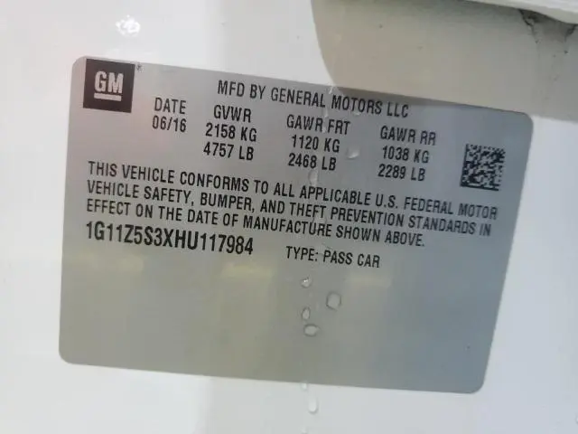 2017 CHEVROLET IMPALA LS  