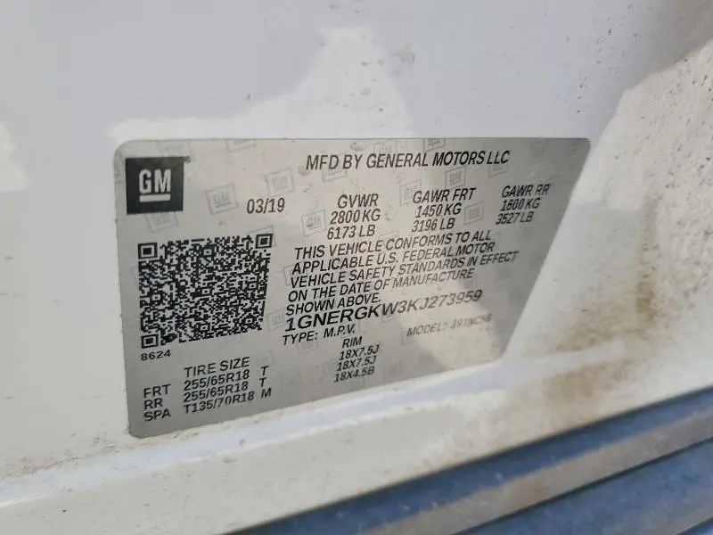 2019 CHEVROLET TRAVERSE LT  