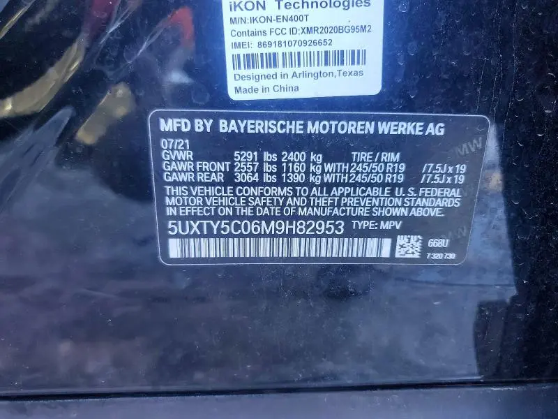 2021 BMW X3 XDRIVE30I  