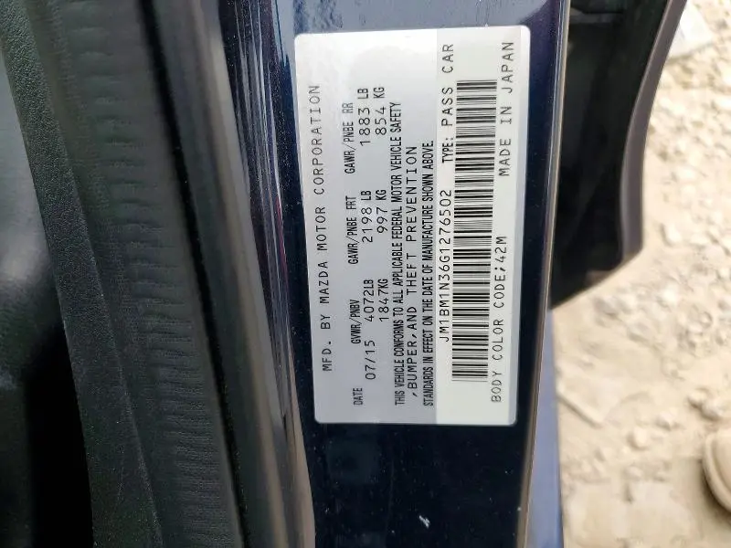 2016 MAZDA 3 GRAND TOURING  