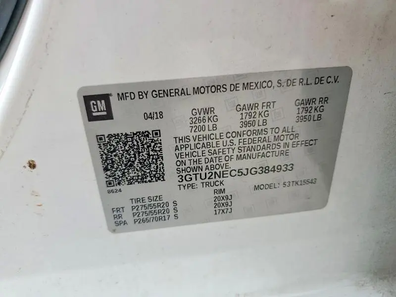 2018 GMC SIERRA K1500 SLT  
