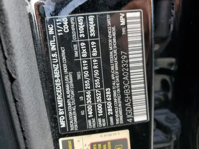 2012 MERCEDES-BENZ ML 350 4MATIC  