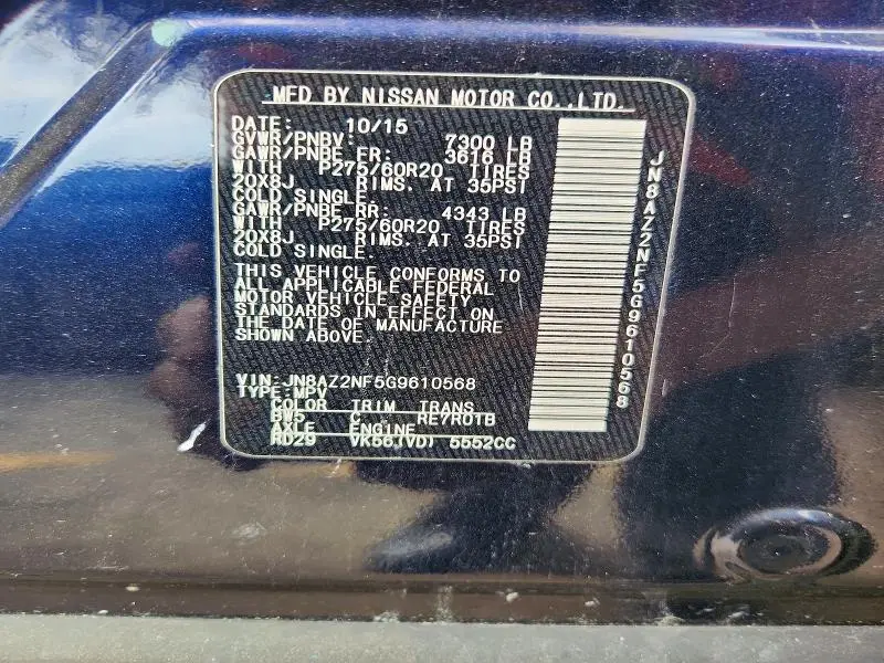 2016 INFINITI QX80   