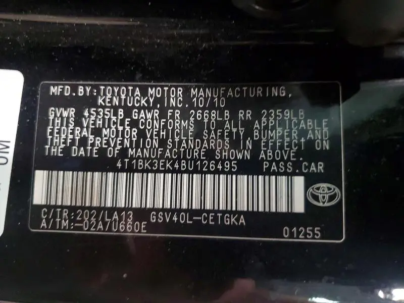 2011 TOYOTA CAMRY SE  