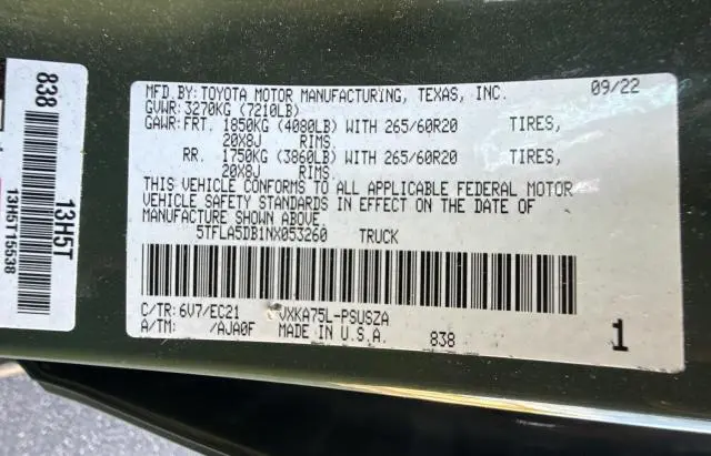 2022 TOYOTA TUNDRA CREWMAX SR