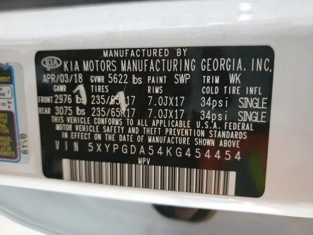 2019 KIA SORENTO LX  
