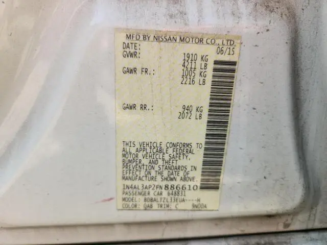 2015 NISSAN ALTIMA 2.5