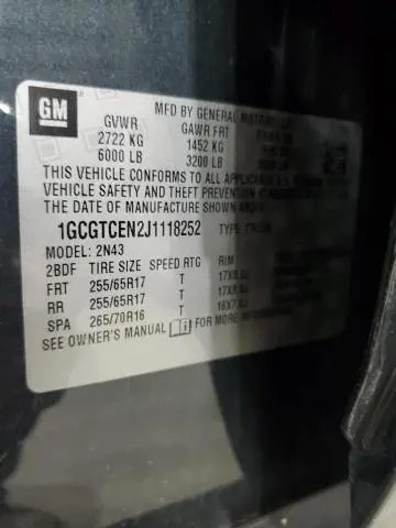 2018 CHEVROLET COLORADO LT  