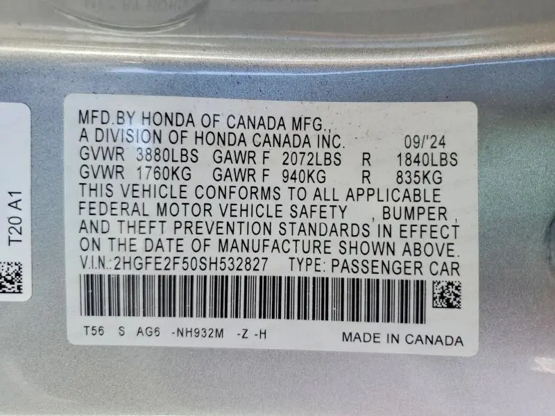 2025 HONDA CIVIC SPORT  
