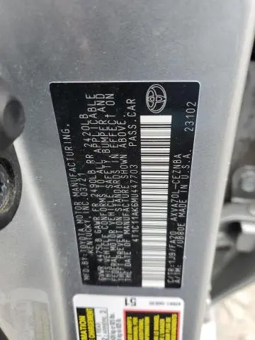 2021 TOYOTA CAMRY LE  