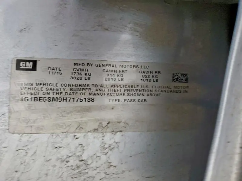 2017 CHEVROLET CRUZE LT  