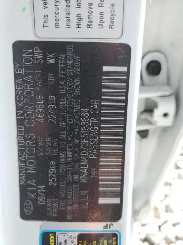 2015 KIA CADENZA PREMIUM  