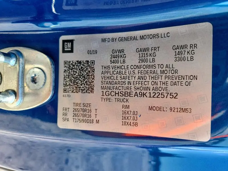 2019 CHEVROLET COLORADO   