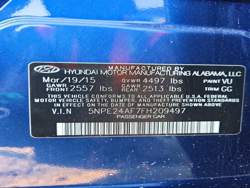 2015 HYUNDAI SONATA SE  