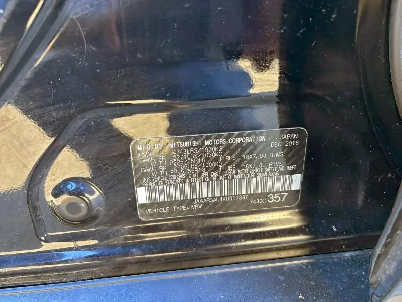 2019 MITSUBISHI OUTLANDER SPORT ES  