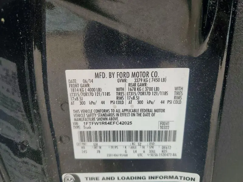 2014 FORD F150 SVT RAPTOR  