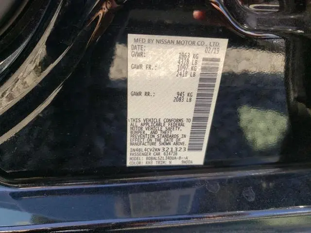 2019 NISSAN ALTIMA SR  