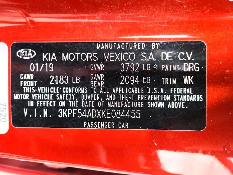2019 KIA FORTE   