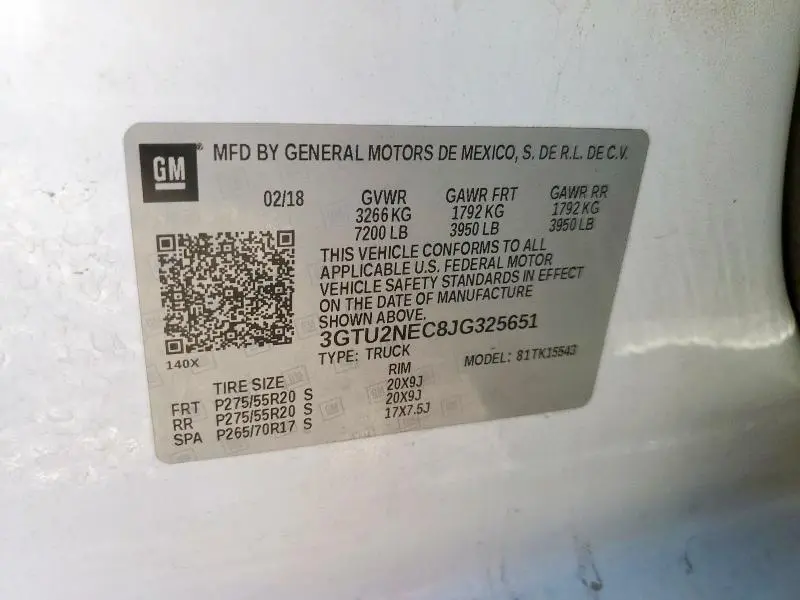 2018 GMC SIERRA K1500 SLT  