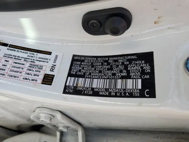 2022 TOYOTA COROLLA SE  