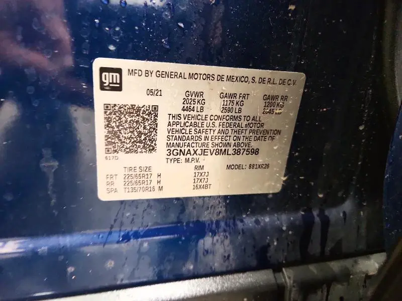 2021 CHEVROLET EQUINOX LT  