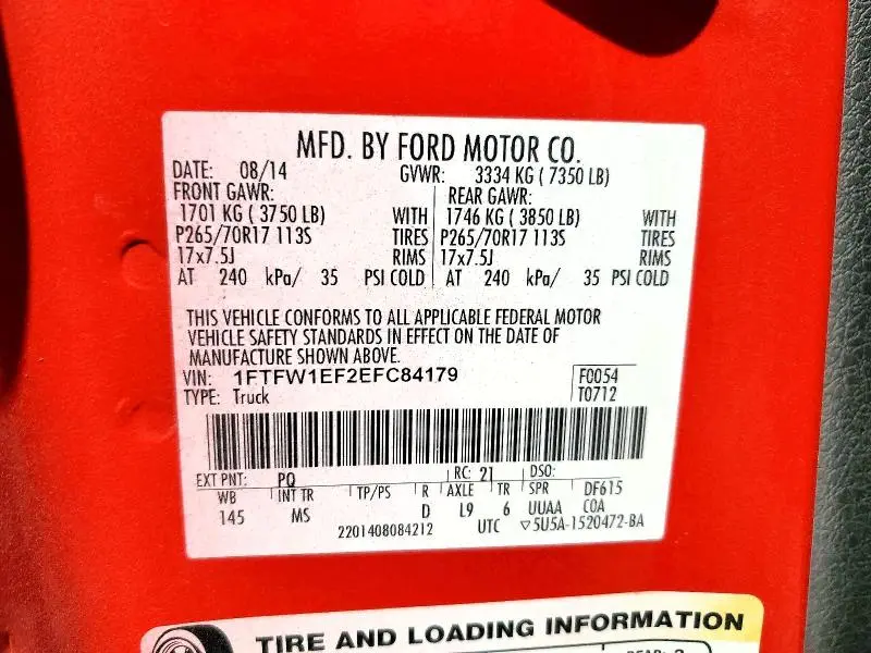2014 FORD F150 SUPERCREW  