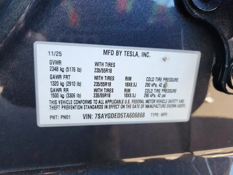 2026 TESLA MODEL Y   