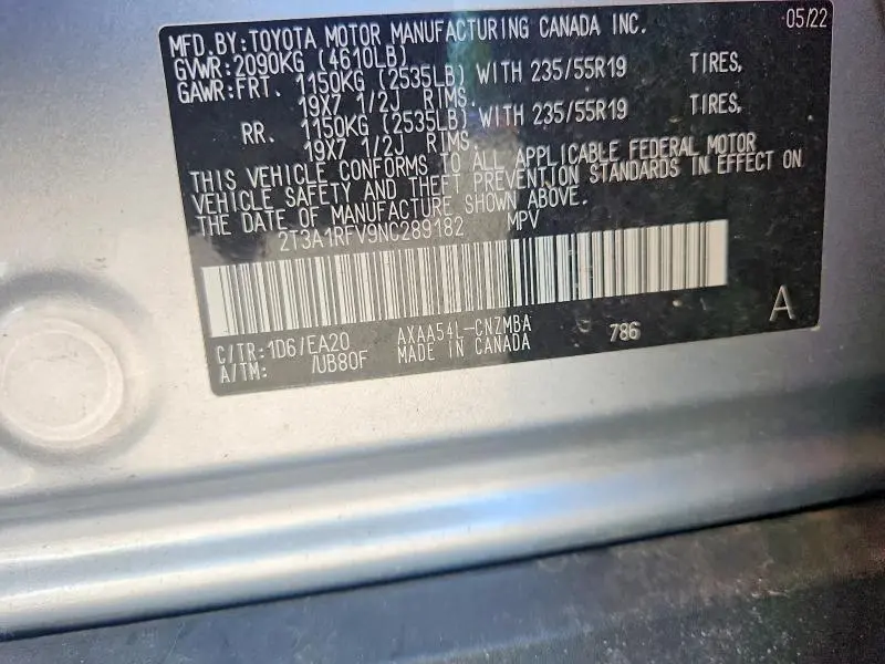 2022 TOYOTA RAV4 XLE PREMIUM  