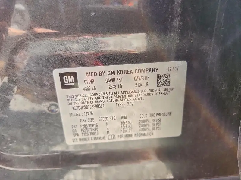 2018 CHEVROLET TRAX 1LT  